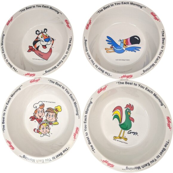 Kellogs Cereal Bowls Plastic Tony The Tiger Toucan Sam Corny Snap 1995 Vtg - Picture 14 of 16